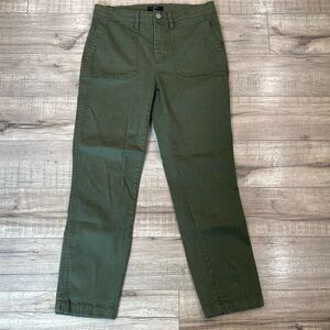 J. Crew Vintage Straight Cargo Olive Green Pants Fall 2018 size 28 (P42)